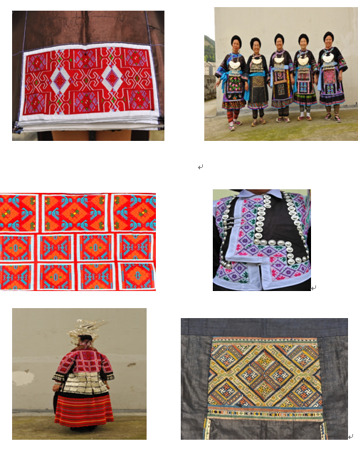 以上图为剑河县境内苗族服饰图案